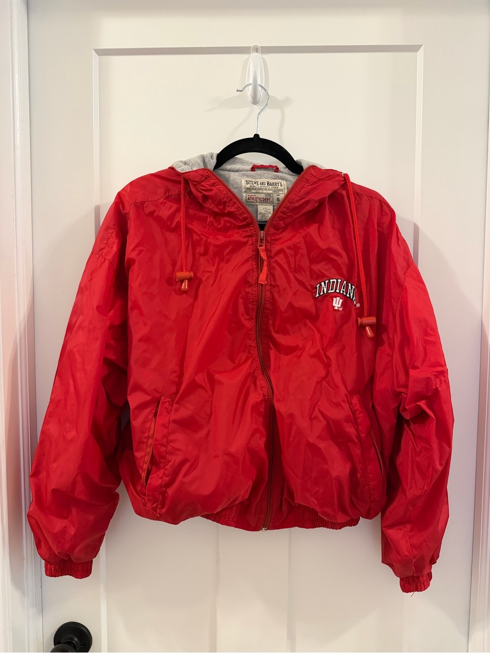 Steve & Barry's Indiana Hoosiers Red Hooded Windbreaker Jacket